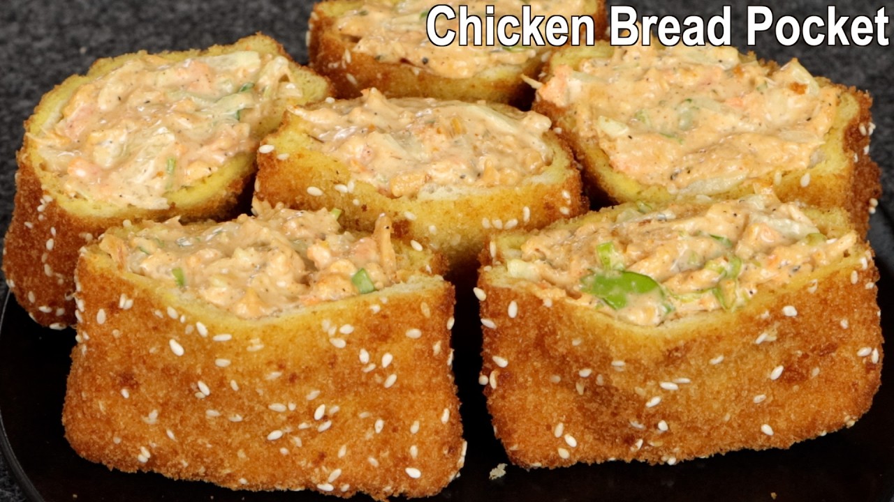 Chicken Bread Pockets Recipe | Chicken Pocket Sandwiches | Easy Chicken snack