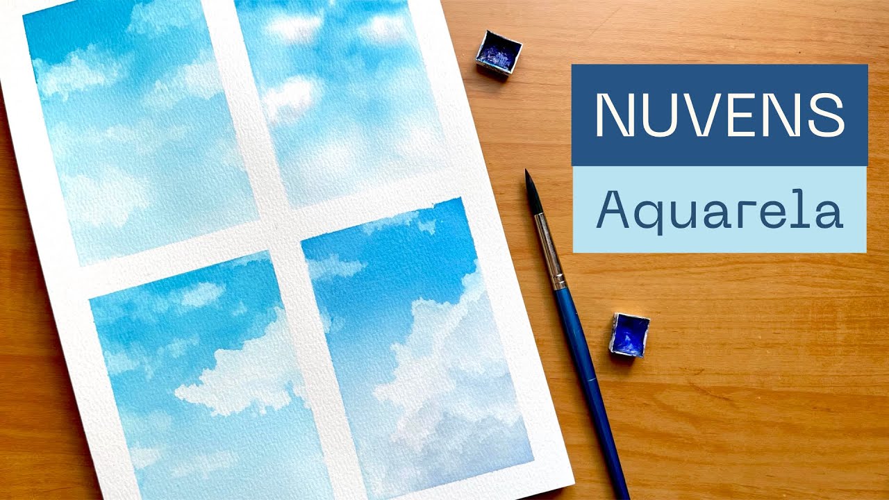 NUVENS EM AQUARELA fáceis para iniciantes