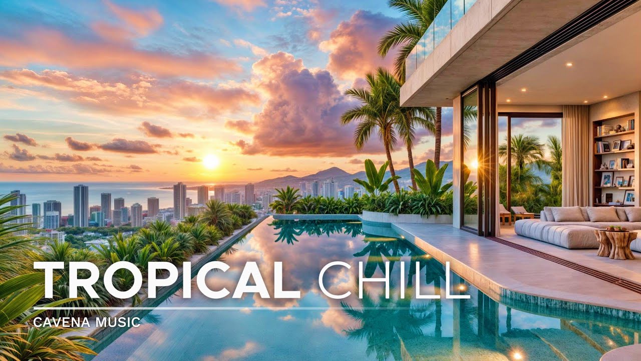 Tropical Sunset Lounge 2025 🌅 Luxury Rooftop & Oceanview Chillout Music for Deep Focus & Relaxation
