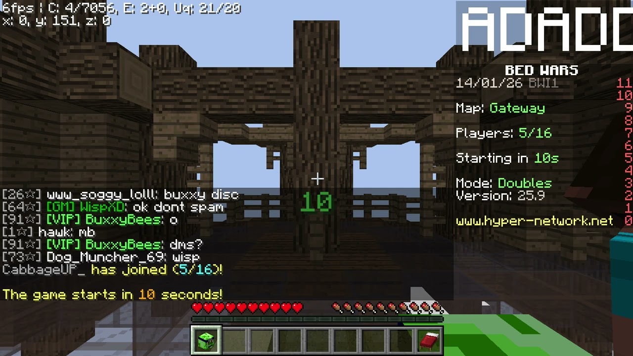 Playing Bedwars on HyperLauncher