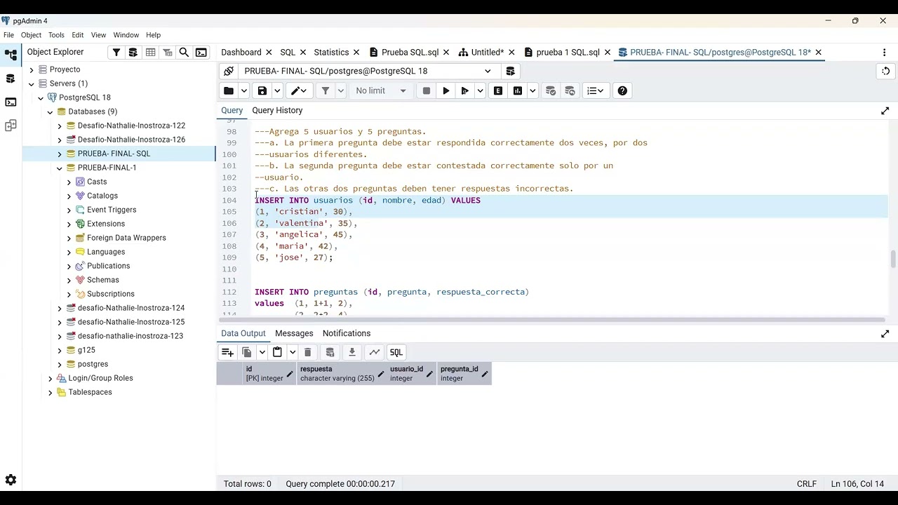 Video prueba final SQL Nathalie Inostroza