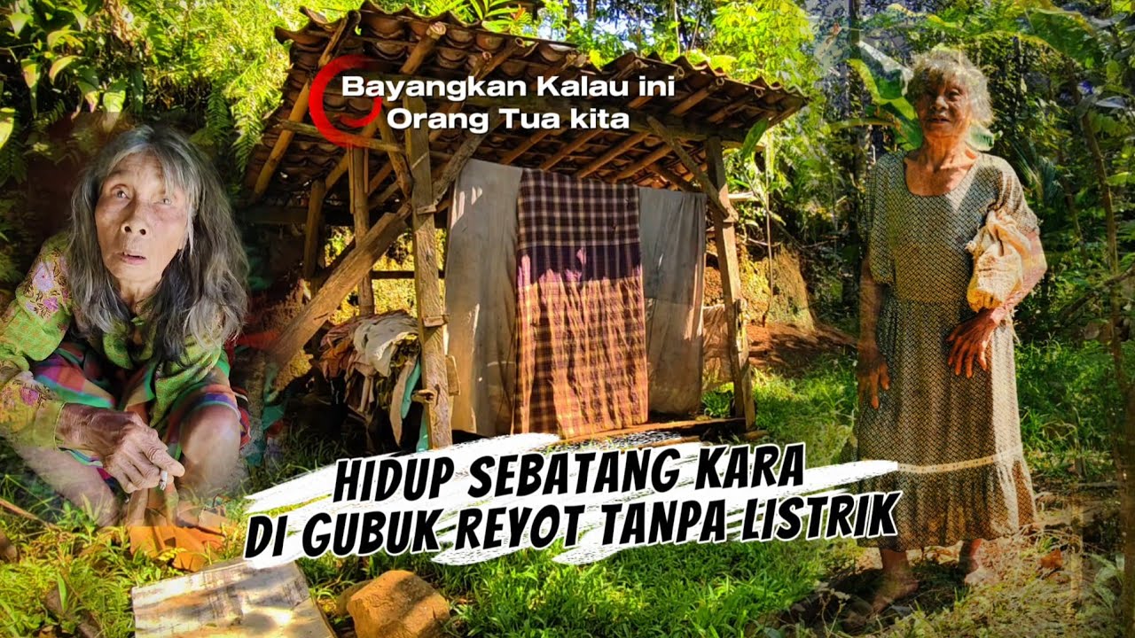 Nenek Pemberani..Hidup Sebatang Kara Di Gubuk Reyot Tanpa Listrik Di Desa Terpencil