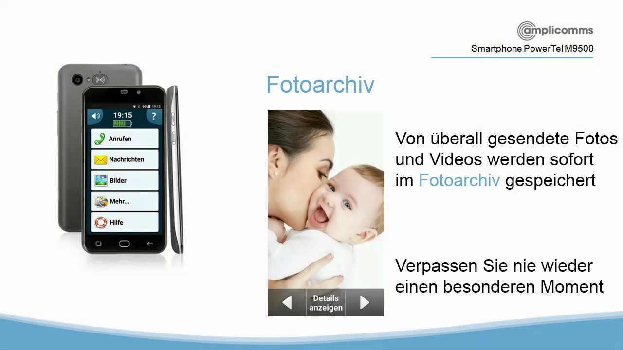 PowerTel M9500 amplicomms senioren smartphone einfache Benutzeroberfl&auml;che a