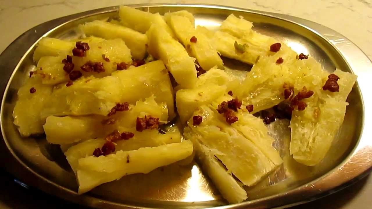 Ricetta cubana: Contorno di Manioca con sofritto. (Yuca con mojo)