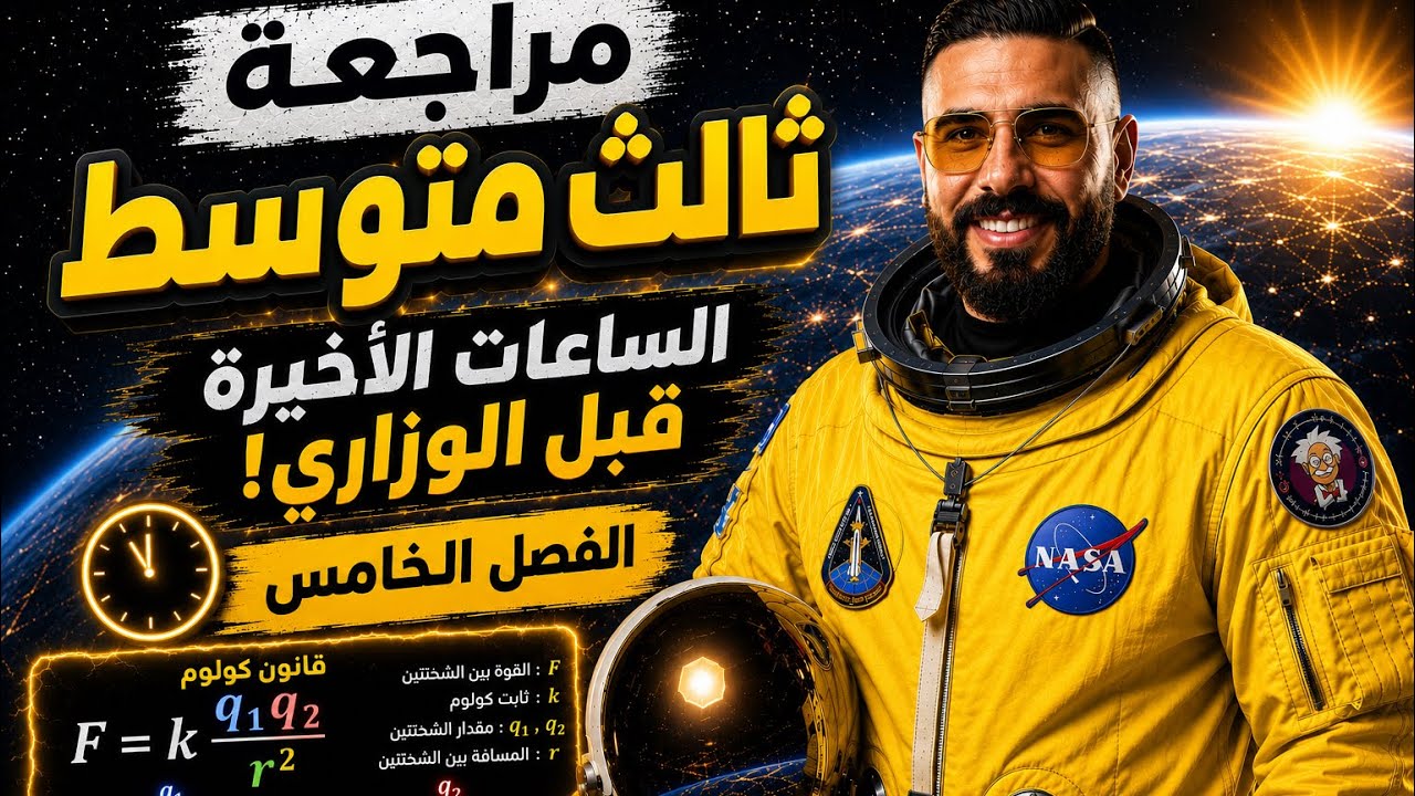 مراجعة نصف السنة والتمهيدي ثالث متوسط جميع مسائل ربط المقاومات  على التوازي 