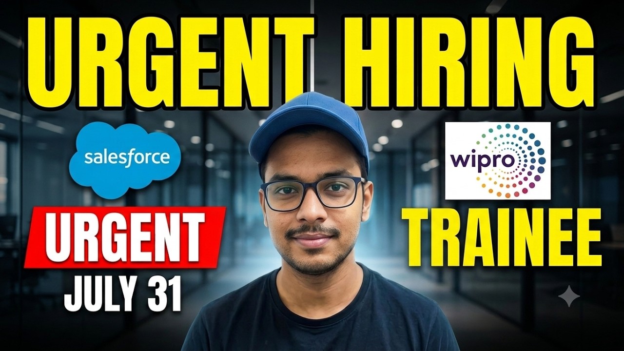 Wipro Trainee Hiring Again | Salesforce Urgent | Off Campus Job Drive for 2026, 2025 Batch