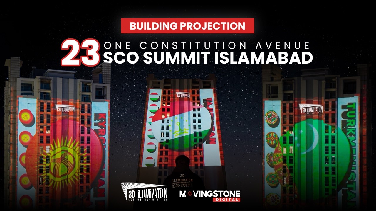 Building Projection at One Constitution Avenue &ndash; 23rd SCO Summit Islamabad