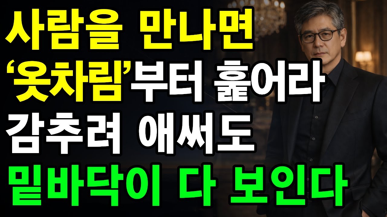 사람을 만나면 무조건 '옷차림'부터 훑어봐라. 감추려 했던 '밑바닥 본성' 소름 돋게 다 보인다 | 품격 있는 인간관계