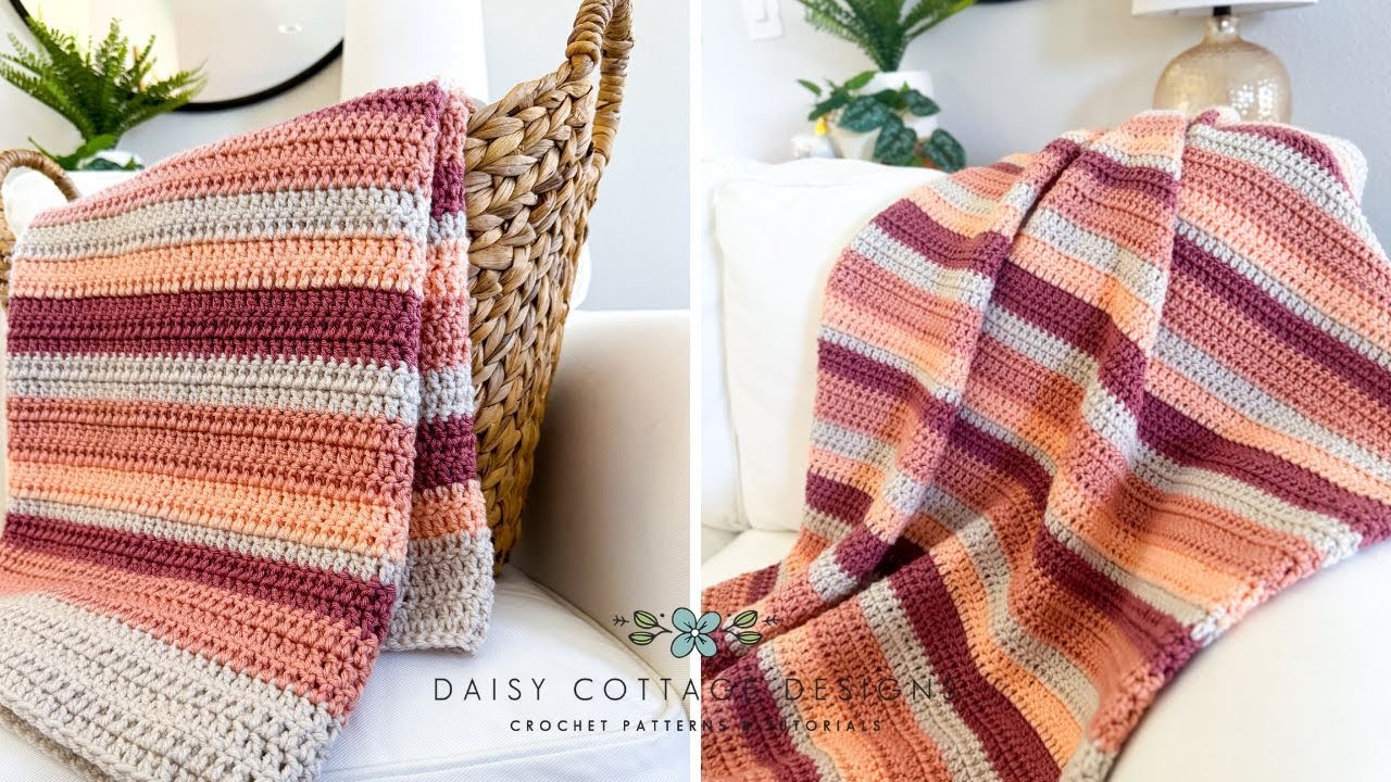 Как связать простое плед крючком — Sierra Sunset Throw