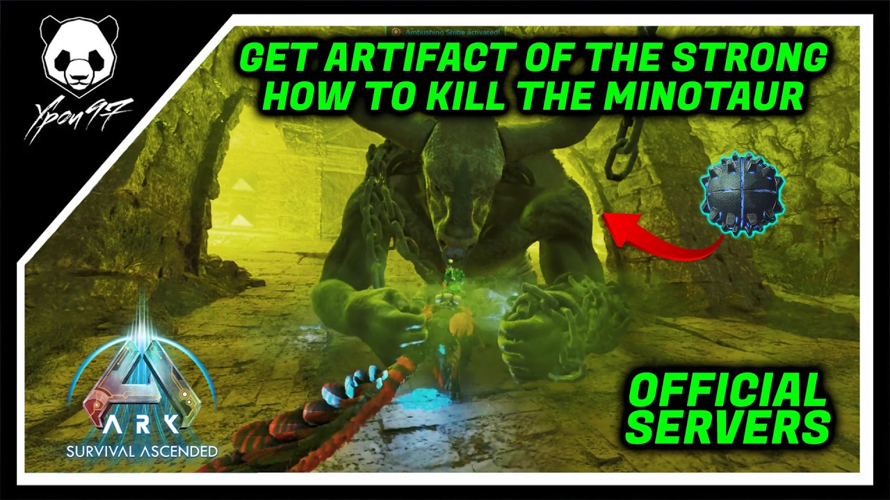 Minotaur Cave - Minotaur Mini Boss + Artifact Of The Strong | ARK: Survival Ascended