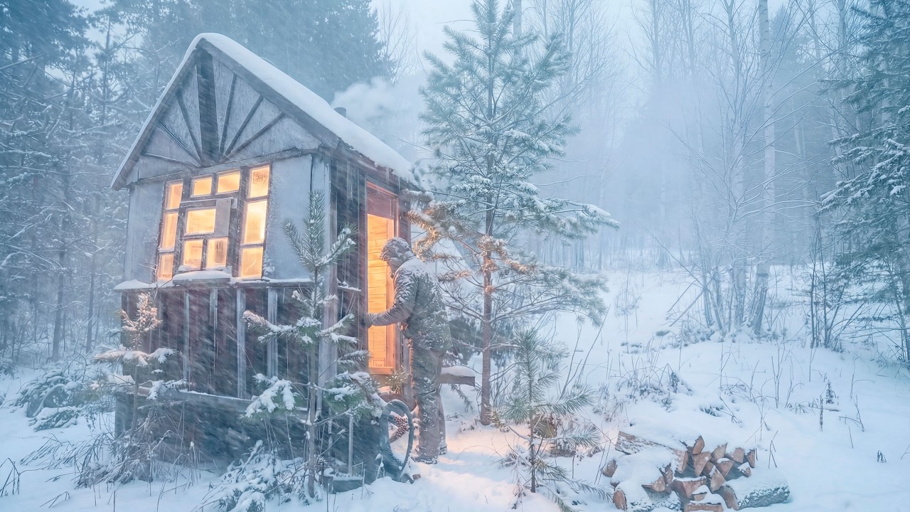 An Abandoned Shack in the Forest. A Path to Comfort