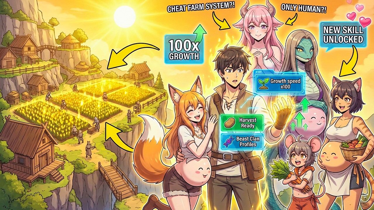 Trapped On MONSTER CLIFF WORLD… But His PLANTING CHEAT Builds HAREM TRIBE!