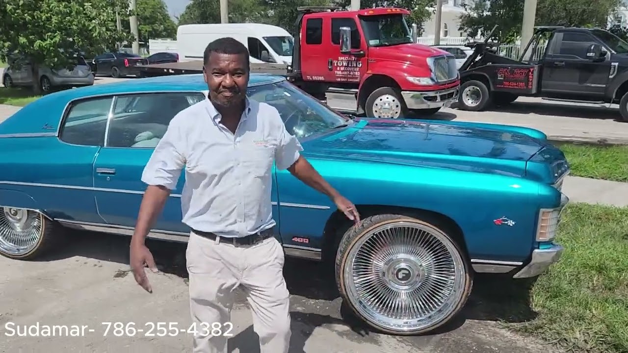 Candy Teal Blue Chevy Donk on 26