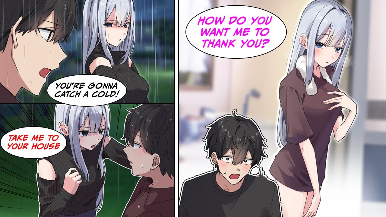 [Manga Dub] My cold but beautiful classmate was wet in the rain, so I let her come over to shower...