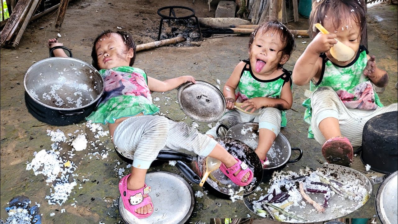 One fine day, Baby Ngan went to school,burned the vegetable field,and her mother went to the market.