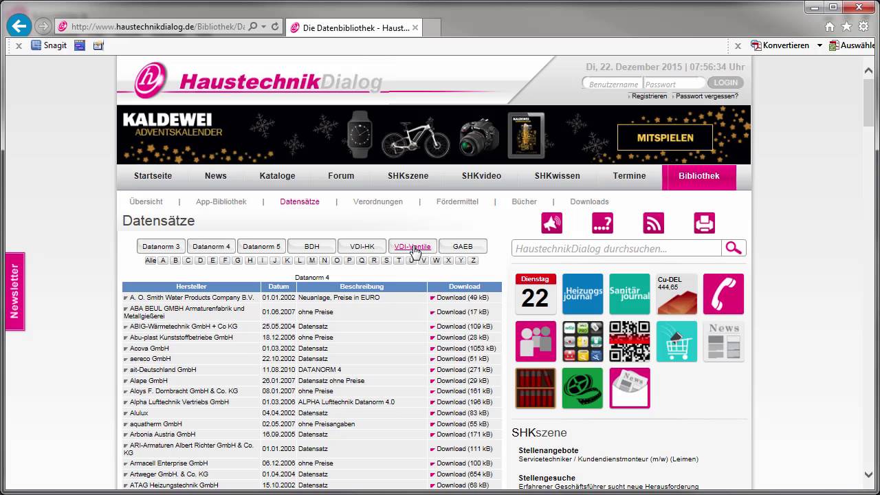 RAUWIN Heizk&ouml;rperdatensatz VDI 3805 einlesen