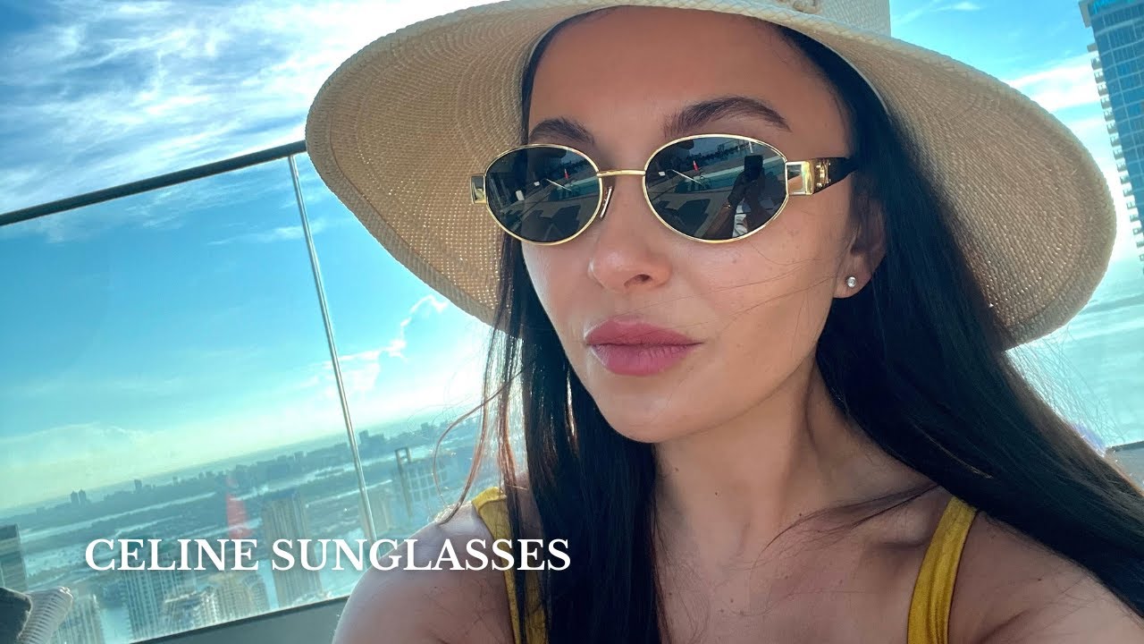 Celine Triomphe Gold Sunnies! UNBOXING! First impressions!