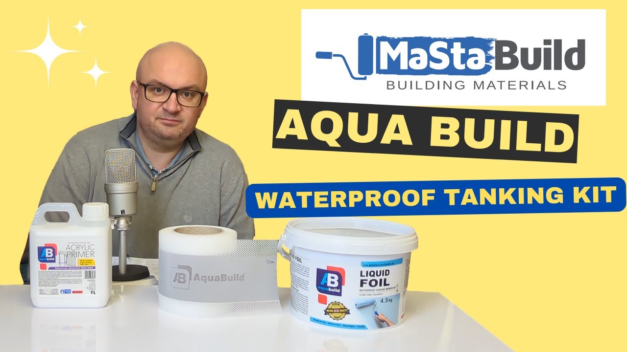 Aqua Build Tanking Kit = 5m&sup2; coverage = 4.5kg Liquid Foil + 1L Acrylic Primer + 10m Waterproof Tape
