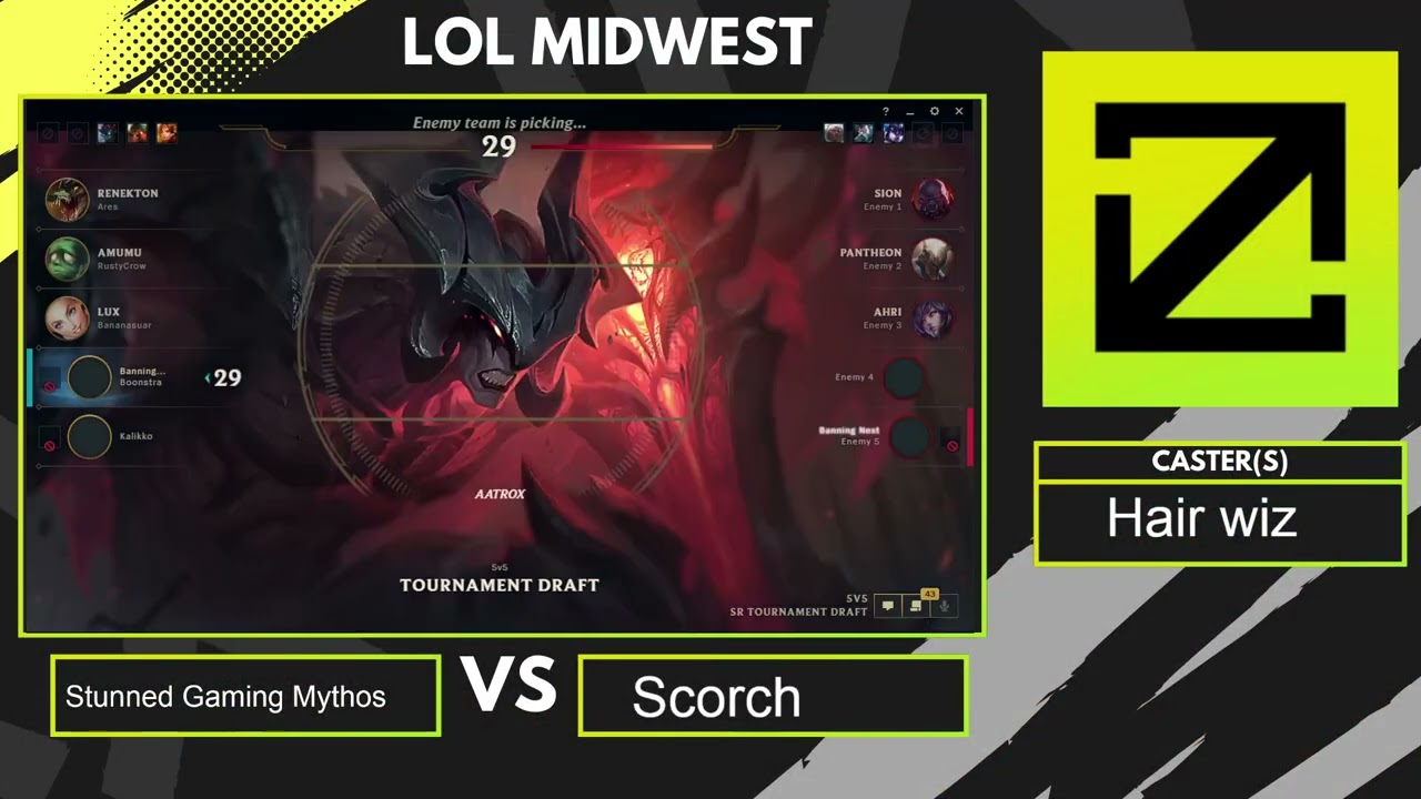 LOLMidwest Baron League Week 2 | Stunned Gaming Mythos vs Scorch