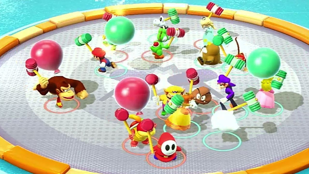 Super Mario Party - 4 Player Minigames - Donkey Kong Mario Peach Pom Pom All Funny Minigames