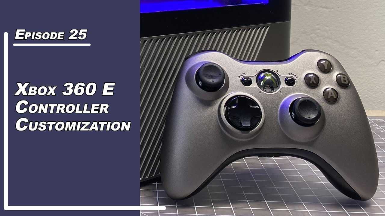 Xbox 360 E Controller Customization - Black and Steel grey paint