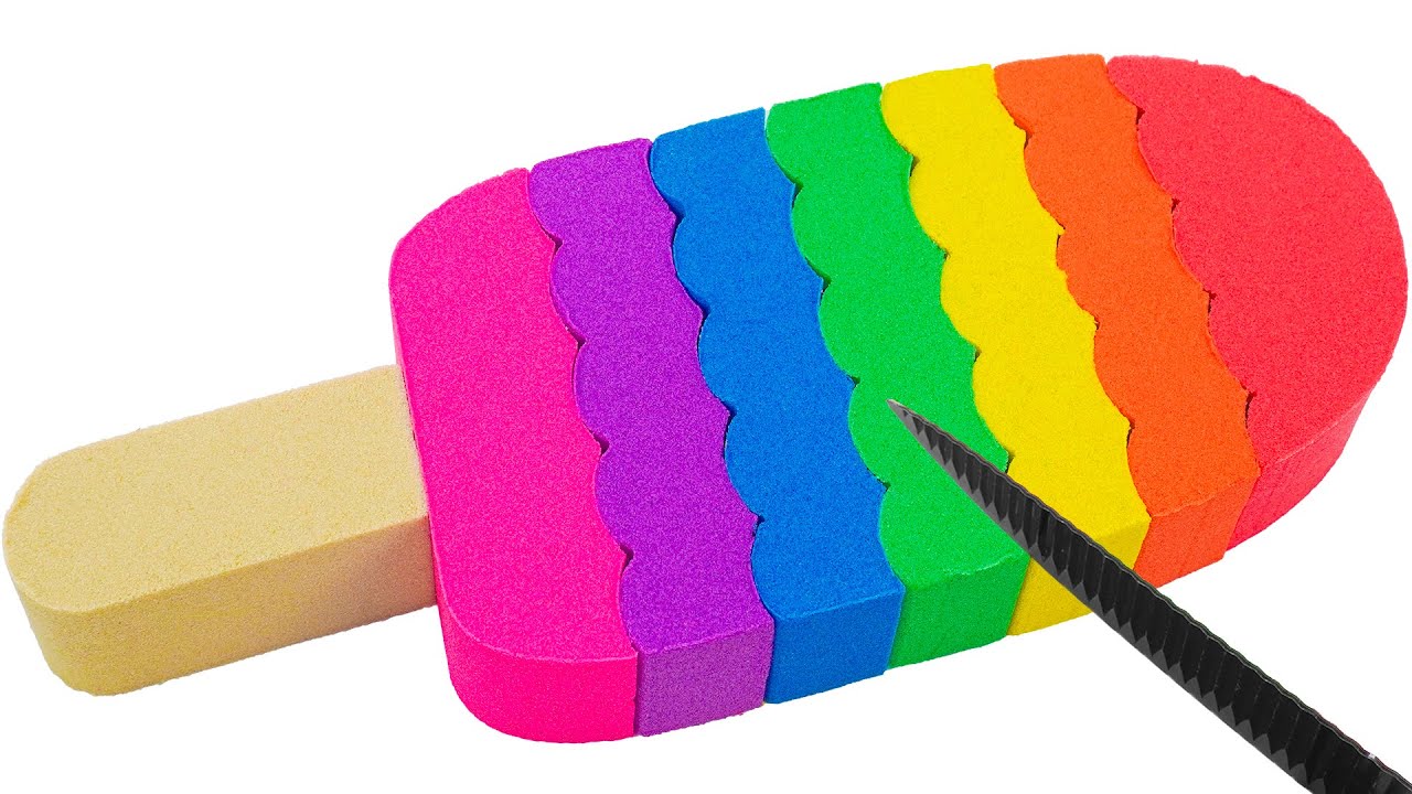 Satisfying Video | DIY How To Make Rainbow Ice Cream From Kinetic Sand Cutting ASMR | Magic Sand B