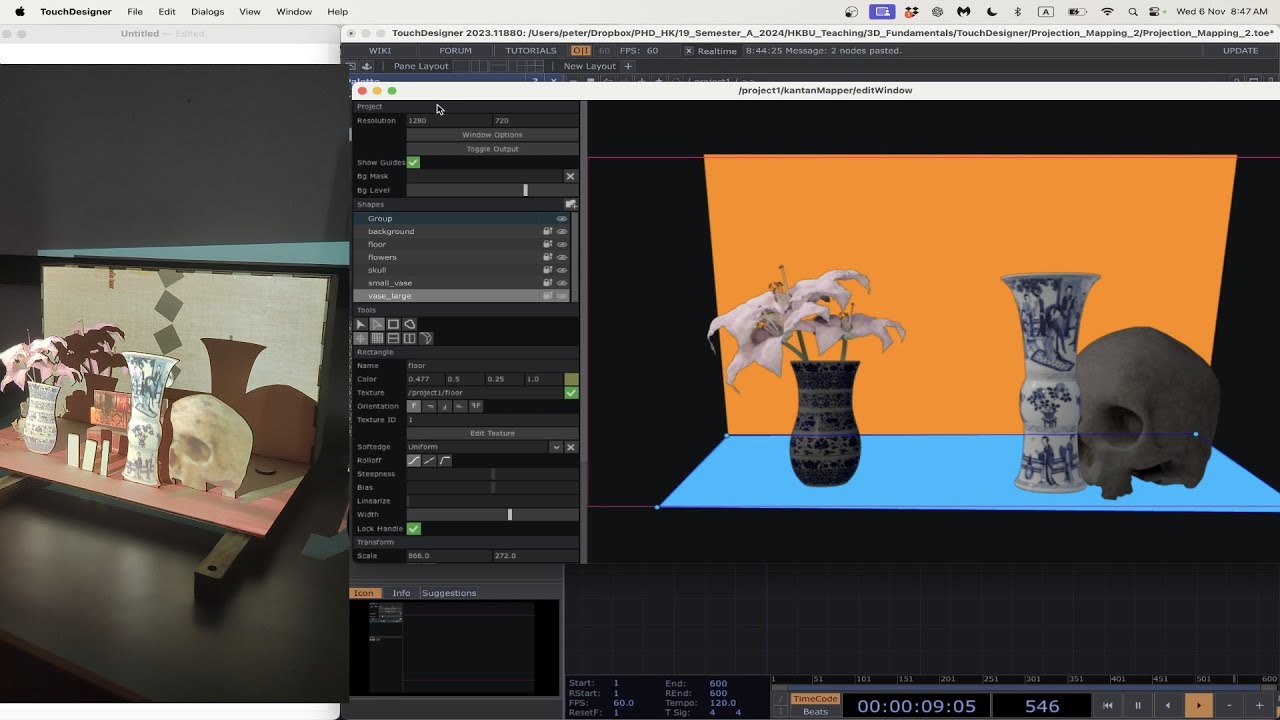 Projection Mapping from Blender to Touch Designer with Kantan Mapper
