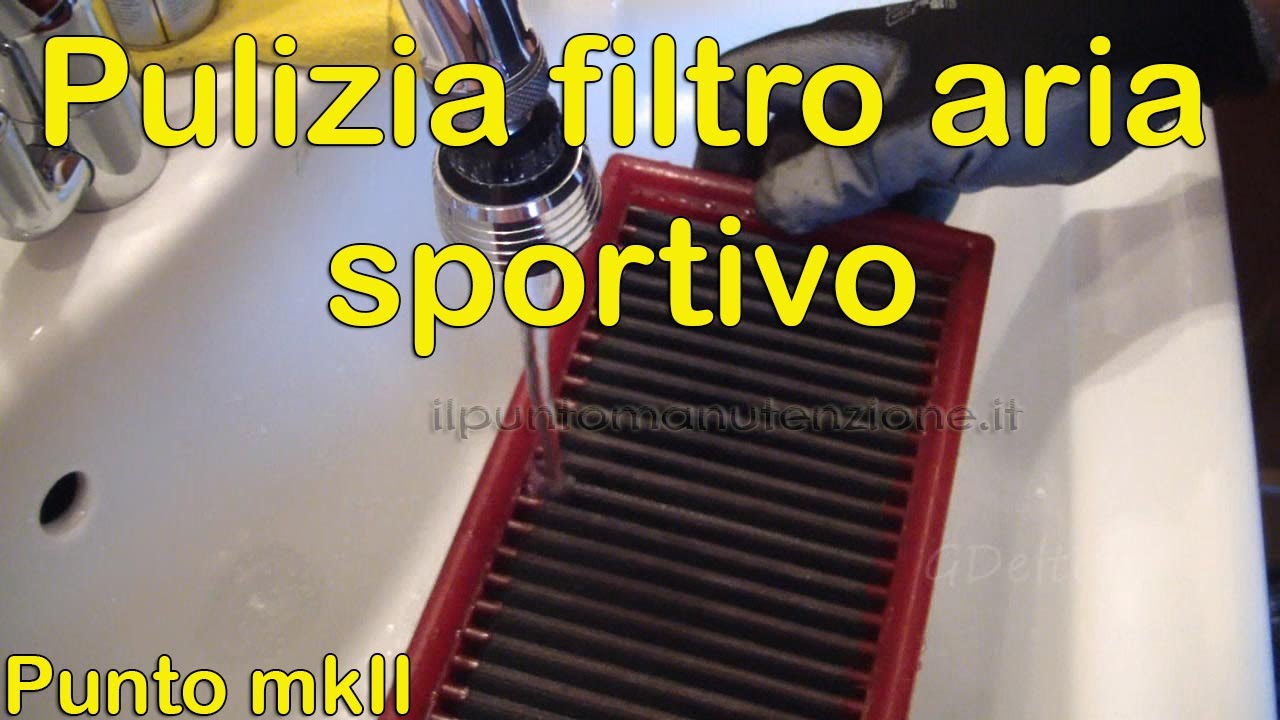 Pulizia filtro aria sportivo a pannello di cotone