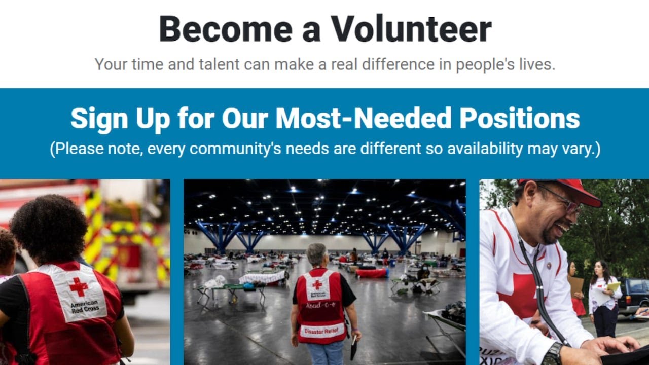 Volunteer opportunities with the American Red Cross