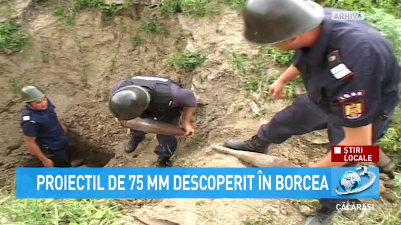 Proiectil de 75mm descoperit în Comuna Borcea, Călărași