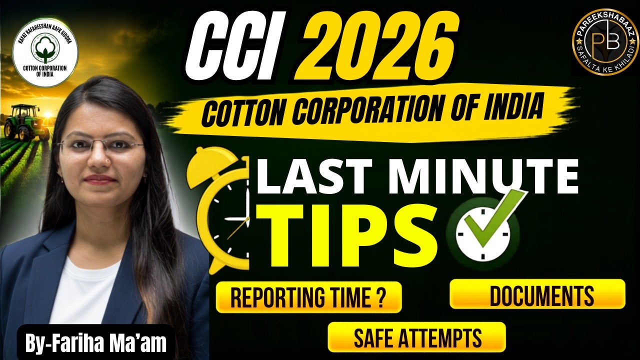CCI 2026 : LAST Minute Tips & Tricks | Safe Attempts | Fariha Ma'am