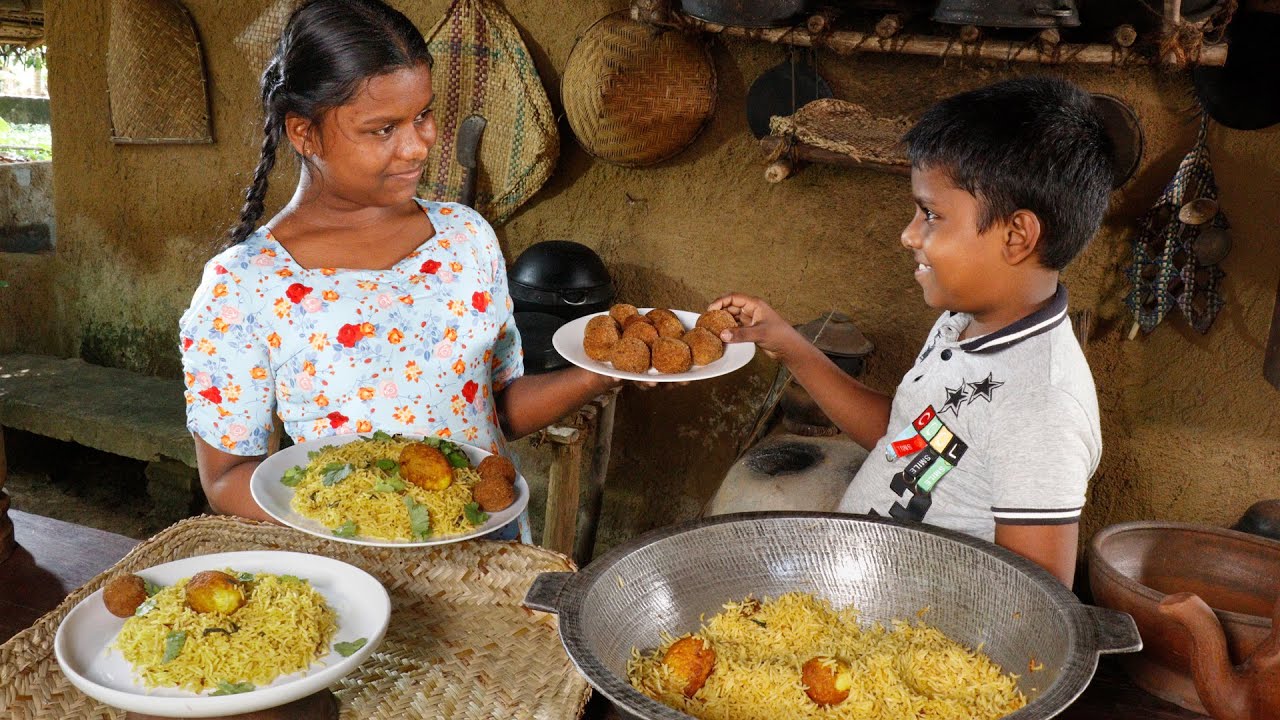 Biryani / Do you think you can make biryani and vegetable cutlets this way? village kitchen recipe