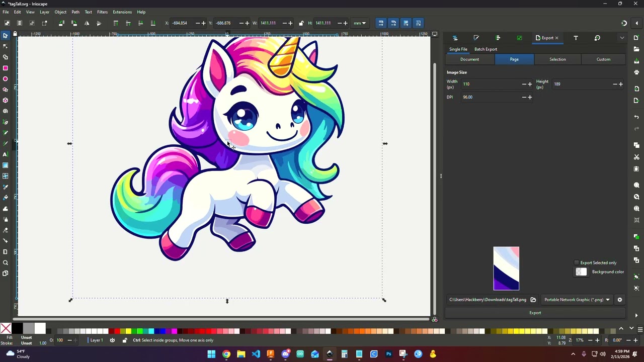 Preparing File for Etching a Dogtag