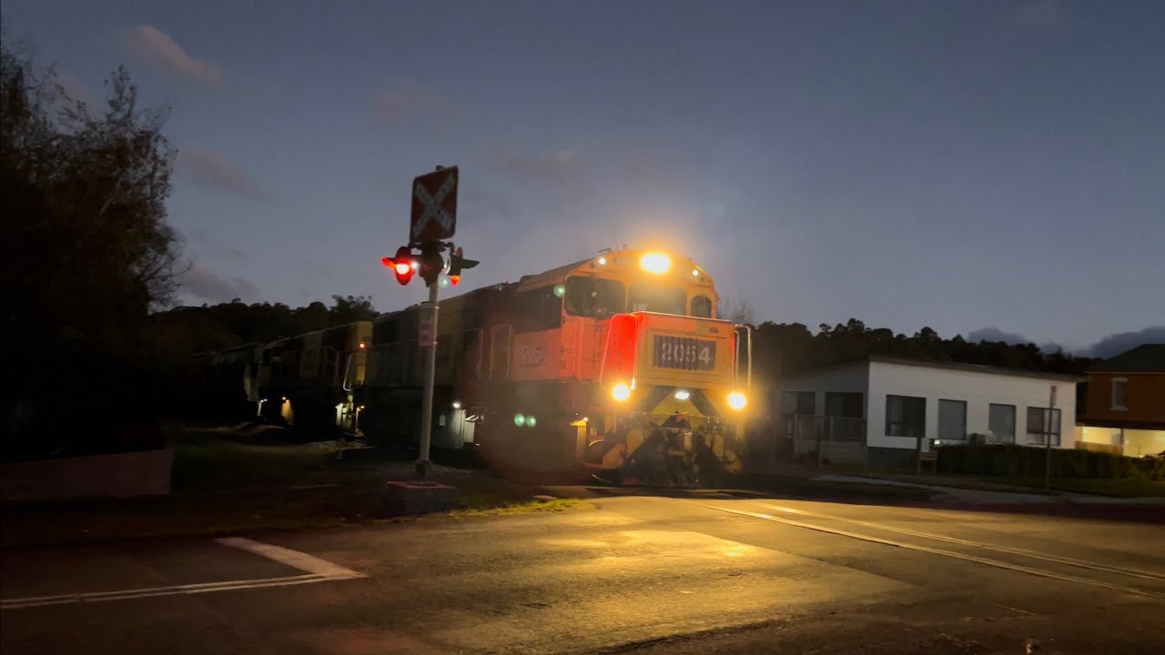 TasRail 2054 2051 #46 Coal train crossing Railton Road Railton