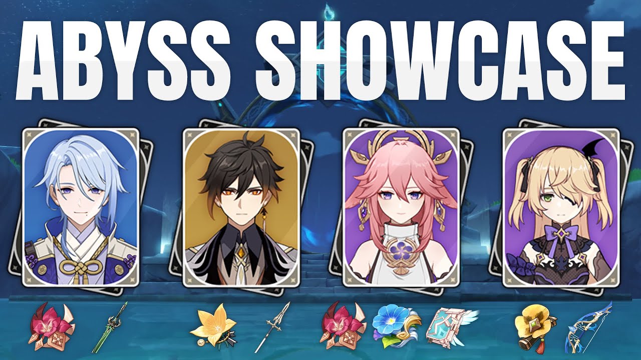 Ayato Taser | 12-9 Both Halves Abyss Showcase | Ayato Zhongli Yae Miko Fischl | 2.5 | Genshin Impact