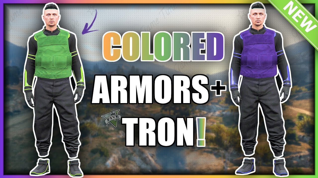GTA5 I *NEW* COLORED BODY ARMORS Glitch With JOGGERS And TRON! (TRANSFER GLITCH)