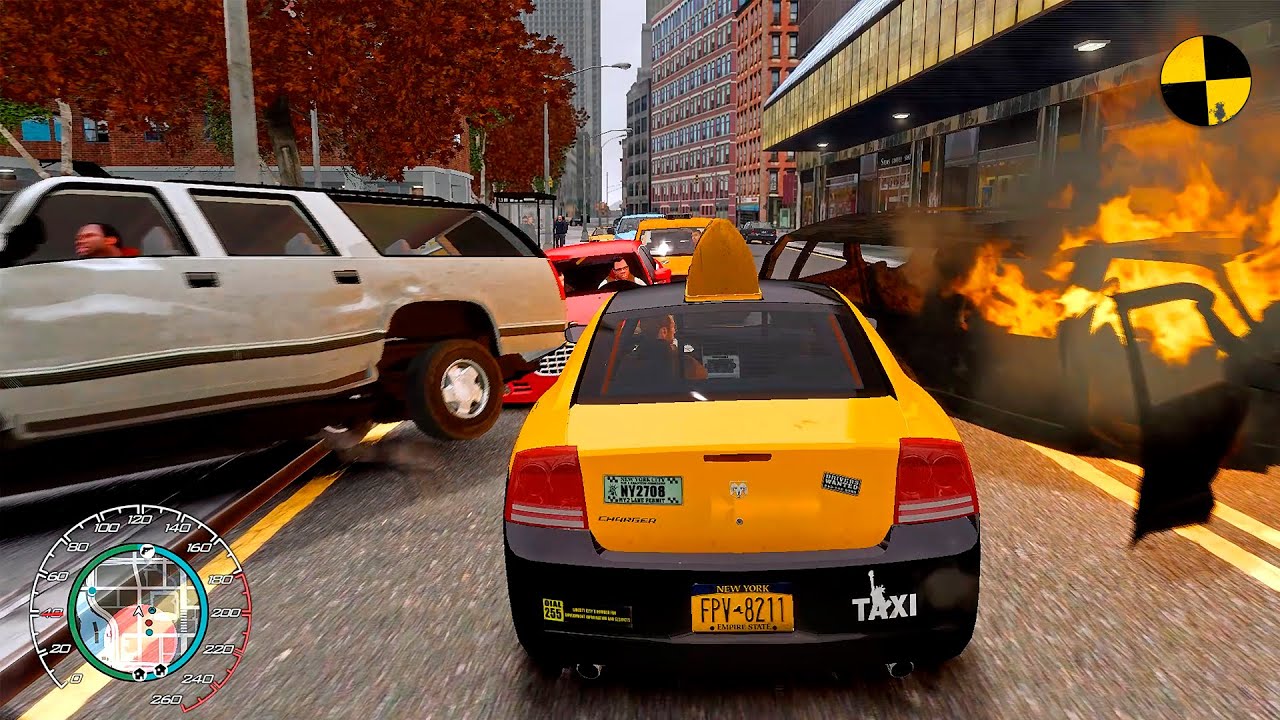 GTA 4 Crazy Taxi Crashes Ep.15
