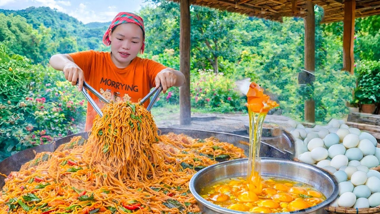 How to make mixed noodle dish from instant noodles, harvesting duck eggs to sell at the market