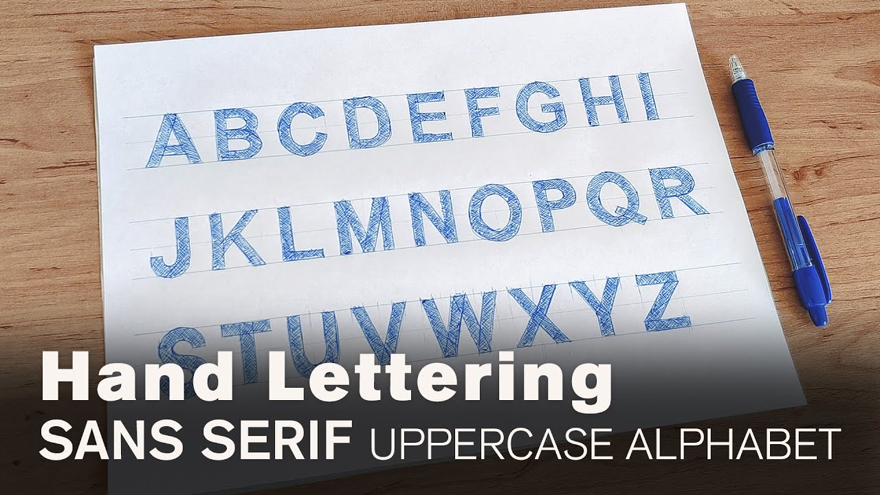 Hand Lettering for Beginners! How To Draw Sans Serif Uppercase Alphabet