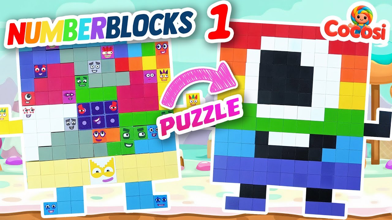 Build Rainbow Numberblocks One with Stacking Cubes | Numberblocks Puzzle | Cocosi Kids