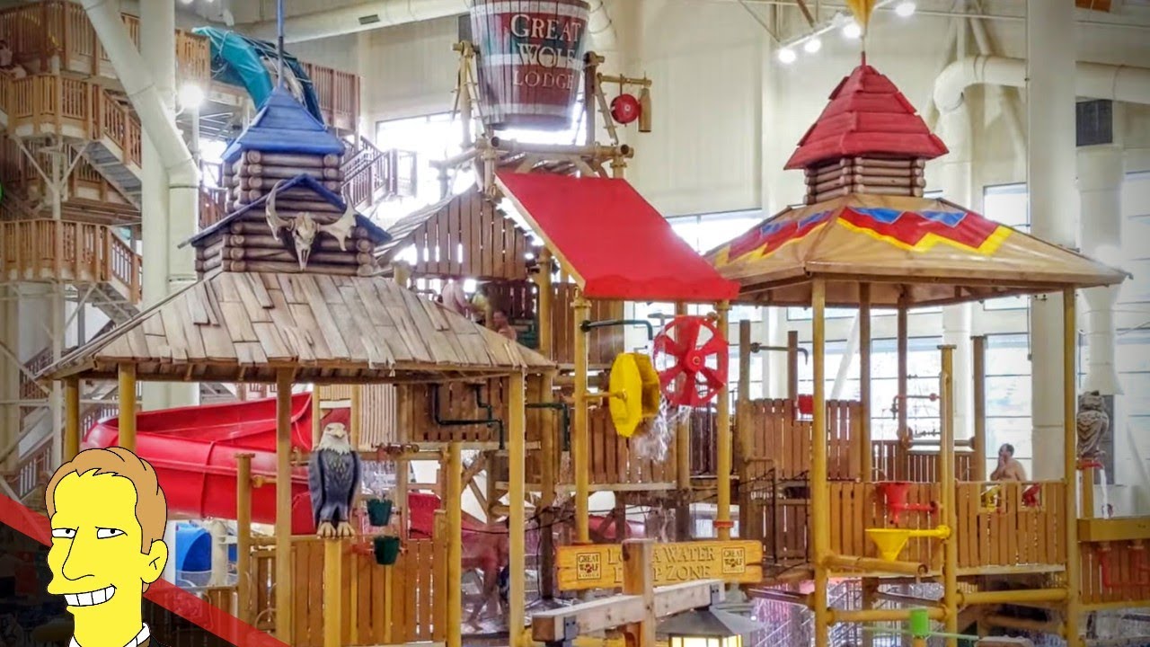 GREAT WOLF LODGE WASHINGTON | Аквапарк и водные горки с видом сверху