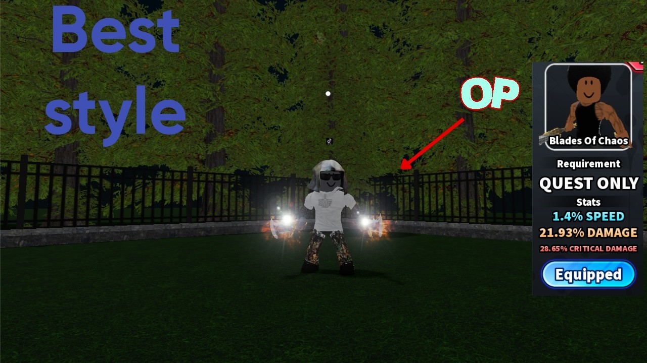 Using BUFF Blades of Chaos (Roblox Fight In A School)