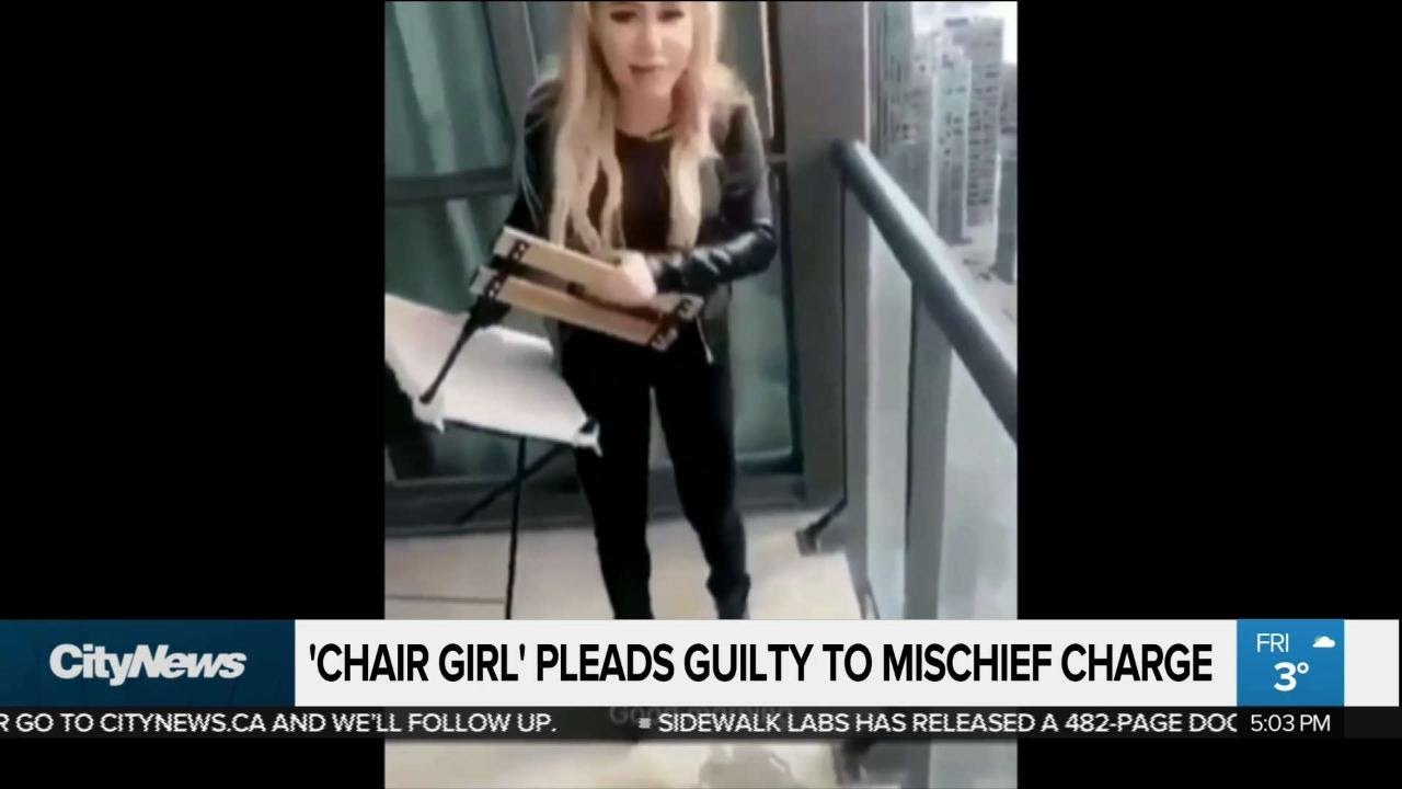 'Chair girl' pleads guilty to mischief charge