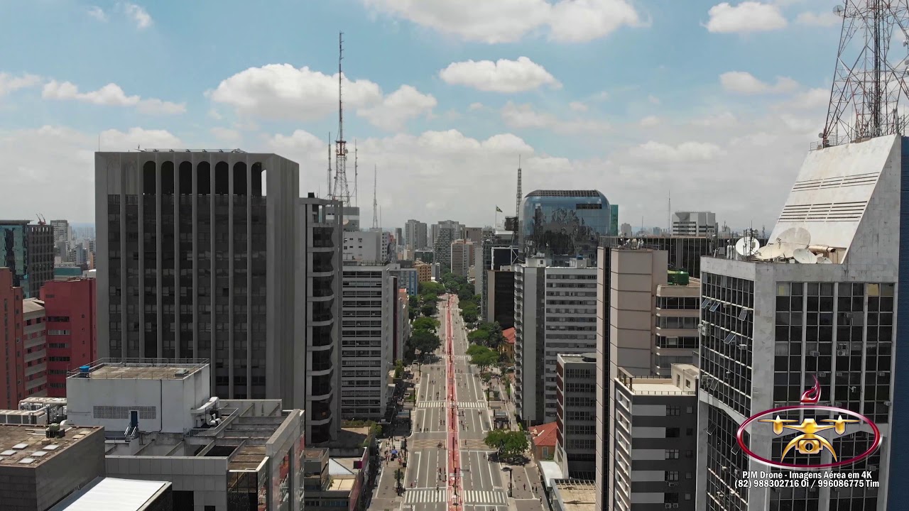 Av. Paulista - São Paulo Brasil - Vista de Cima em 4K - Dji Mavic Air