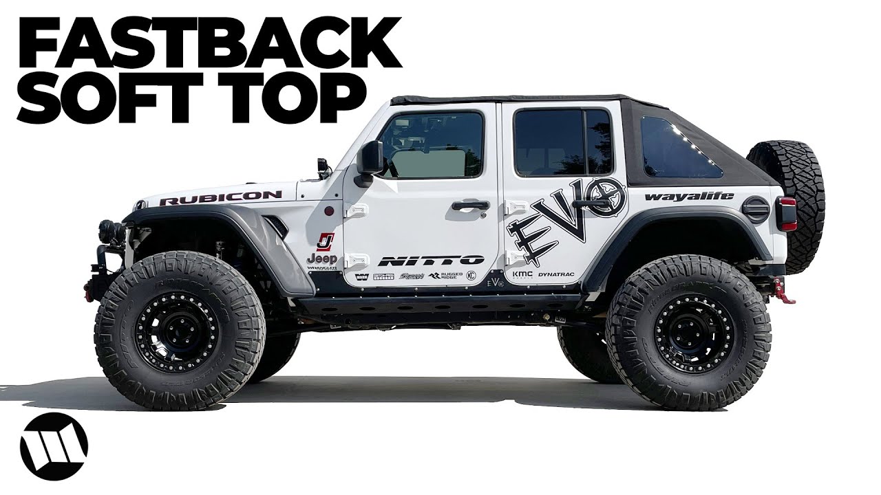 Установка мягкой крыши Rampage Trailview Fastback на Jeep JL Wrangler Rubicon Unlimited 4 Door