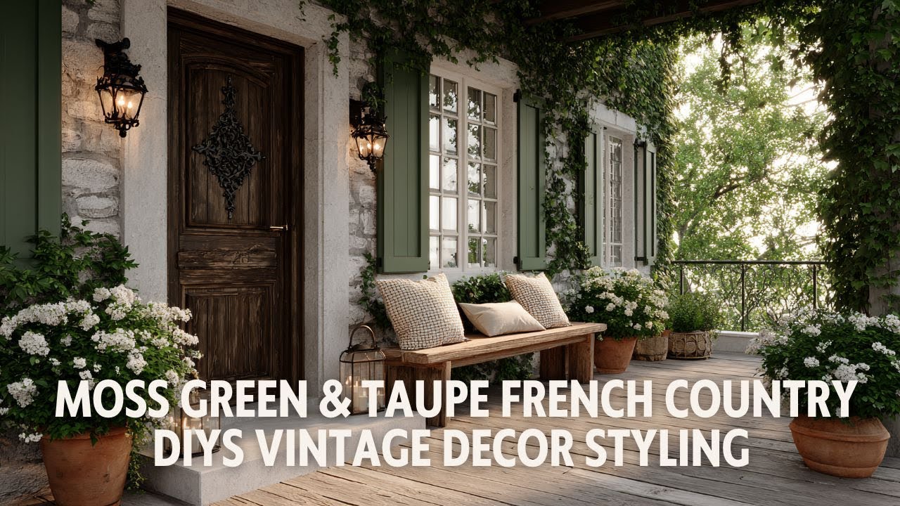 Moss Green & Taupe French Country DIYs Vintage Decor Styling for a Rustic Touch