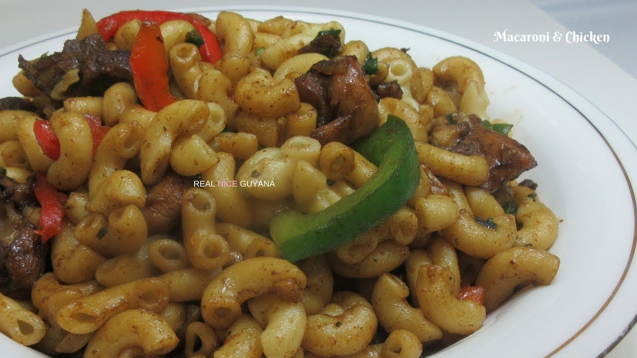 Macaroni and Chicken step by step Recipe Video II Real Nice Guyana.
