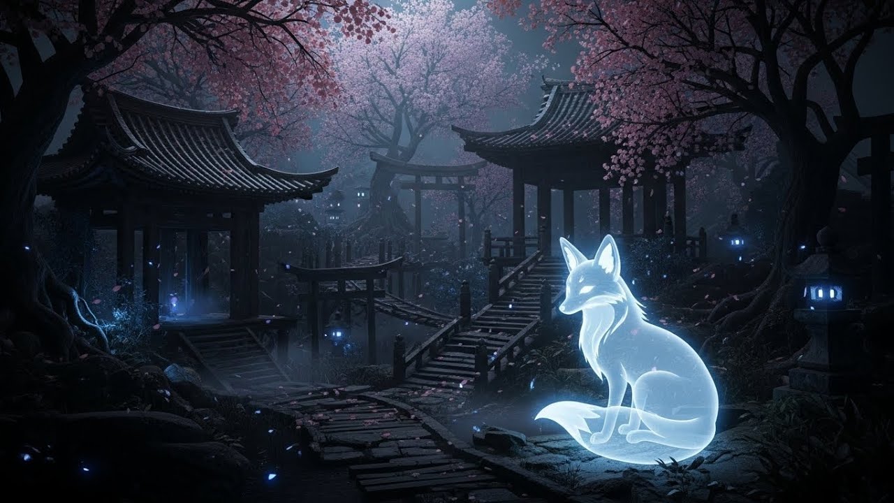 Ancient Japanese Garden 🌙 Dark Ambient Music | Mystical Fox Atmosphere