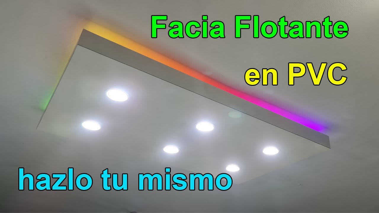 Facia Flotante en PVC con tira LED controlada con el celular