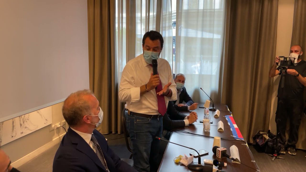 MATTEO SALVINI PRESENTA IL CANDIDATO SINDACO A TORINO DEL CENTRODESTRA PAOLO DAMILANO